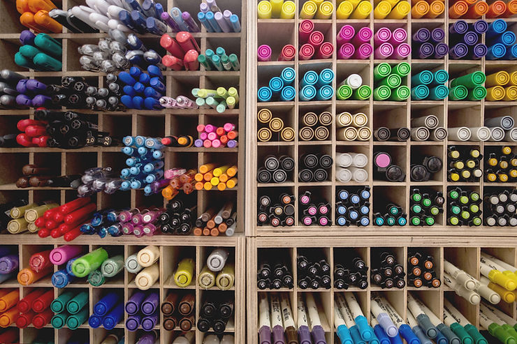 Fabric organized by color and type by a professional organizer